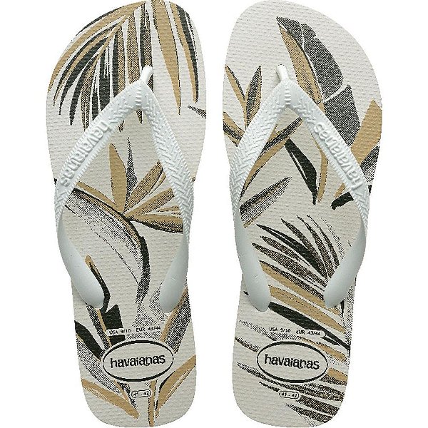 Chinelo havaianas masculino aloha 43/4 branco/verde olive - havaianas (par)