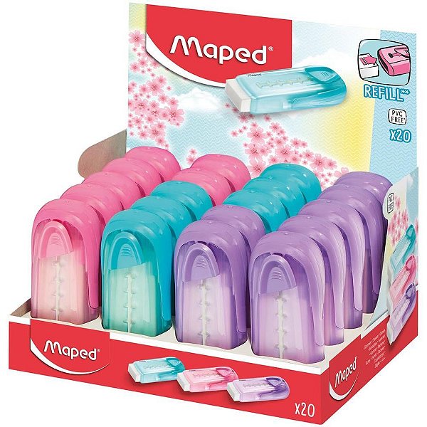 Borracha decorada estilete 3 cores pastel sortid - maped (dp.c/20)