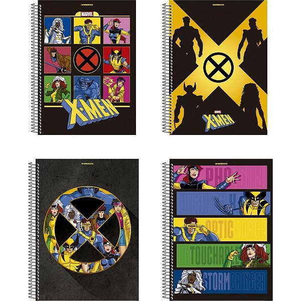 Caderno 01x1 capa dura x-men 80f - animativa (pct.c/04)