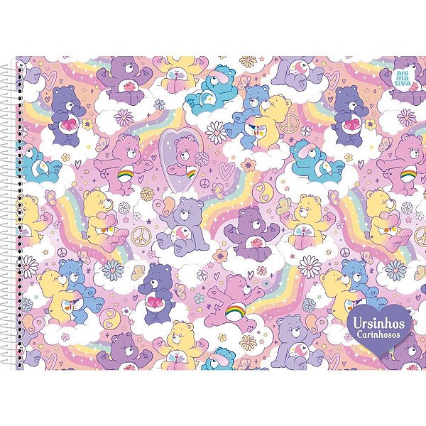Caderno desenho univ capa dura ursinhos carinhos 60f - animativa (pct.c/05)