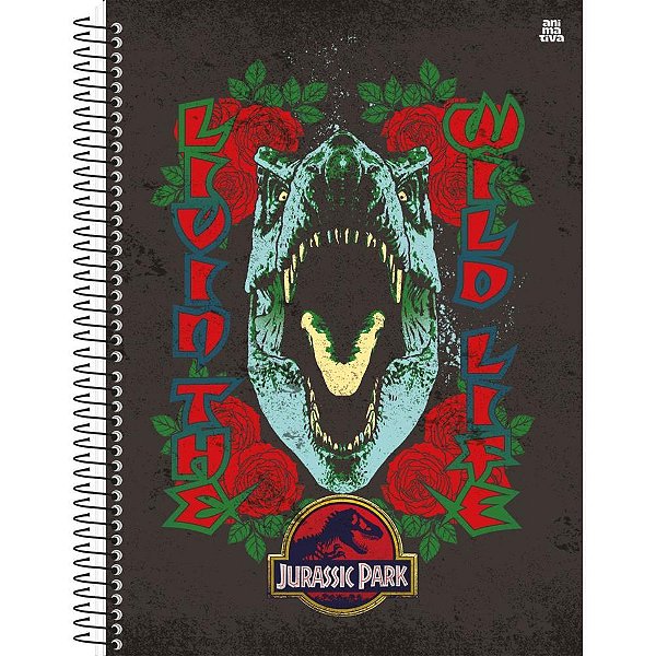 Caderno 10x1 capa dura jurassic park 160f - animativa (pct.c/04)