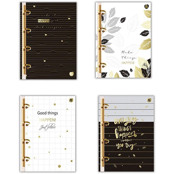 Caderno argolado happen 160fls. - animativa (unidade)