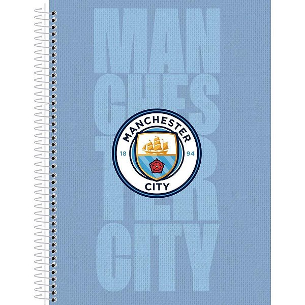 Caderno 10x1 capa dura manchester city 160f - animativa (pct.c/04)