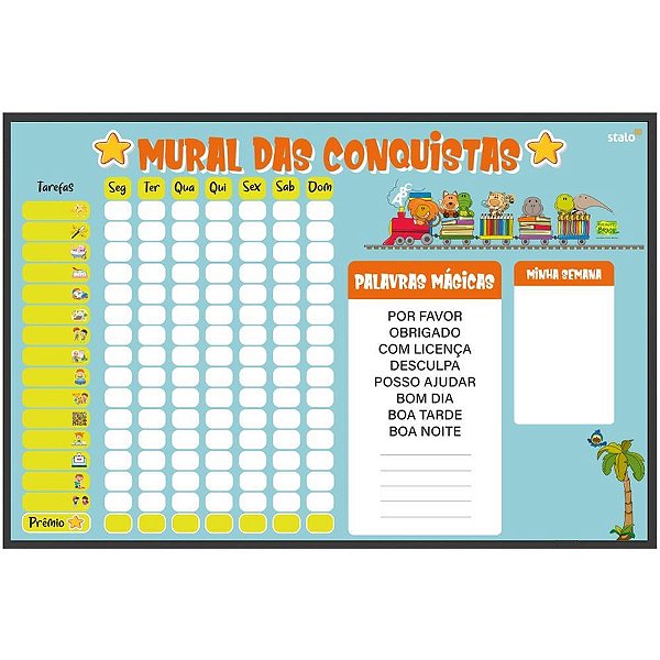 Quadro planner mural da conquista kids 60x40c - stalo (pct.c/02)