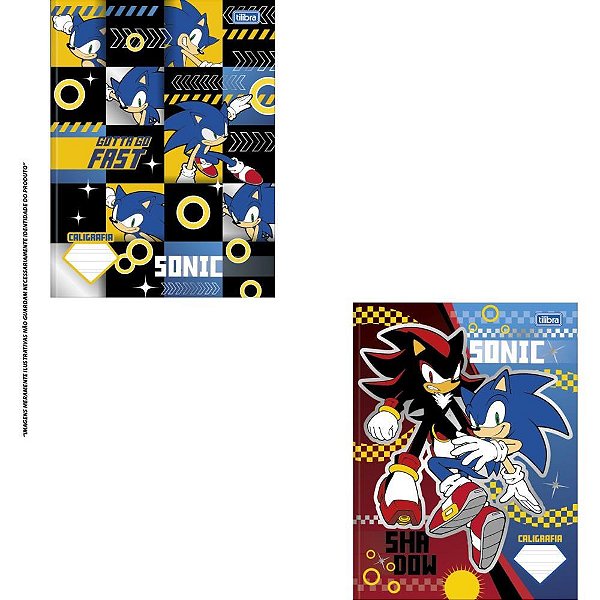 Caderno caligrafia capa dura sonic 40fls brochura vertical - tilibra (pct.c/05)