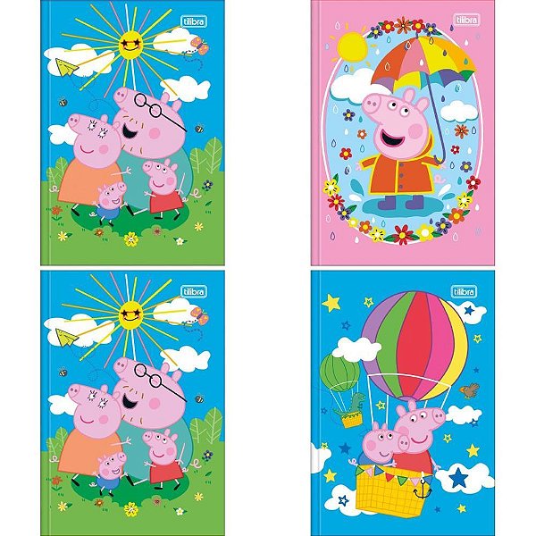 Caderno brochura 1/4 capa dura peppa pig 80fls - tilibra (pct.c/05)