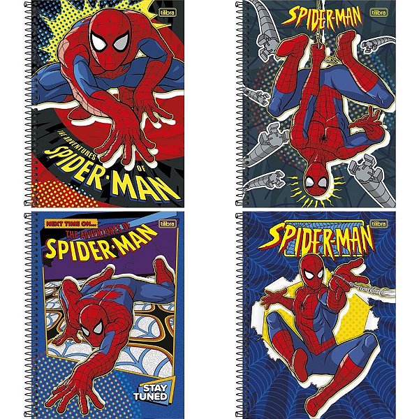 Caderno 10x1 capa dura spider-man 160fls. fit - tilibra (pct.c/04)
