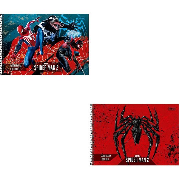 Caderno desenho univ capa dura spider man game 80fls espiral - tilibra (pct.c/04)