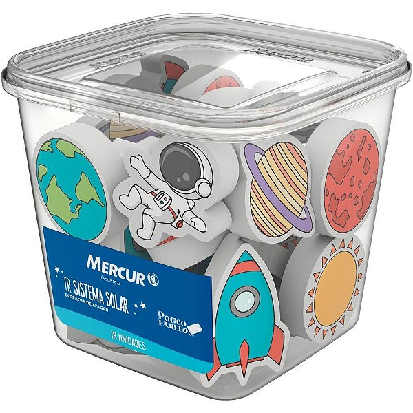Borracha decorada sistema solar sortida - mercur (pote-18)