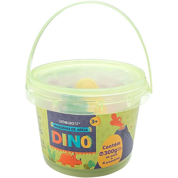Massa areia dino 300g c/acessorio - leonora (kit)