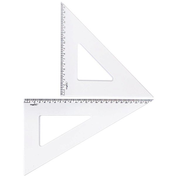 Conjunto para desenho max premium esquadro 2pcs 26cm - maxcril (blister)