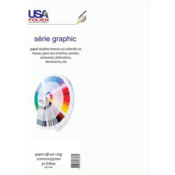 Papel para impressao a4 offset branco 120g. - usa folien (pct.c/50)