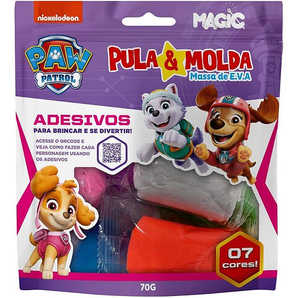 Massa para modelar criativa pula e molda 70g skye 7cores - magic kids (unidade)