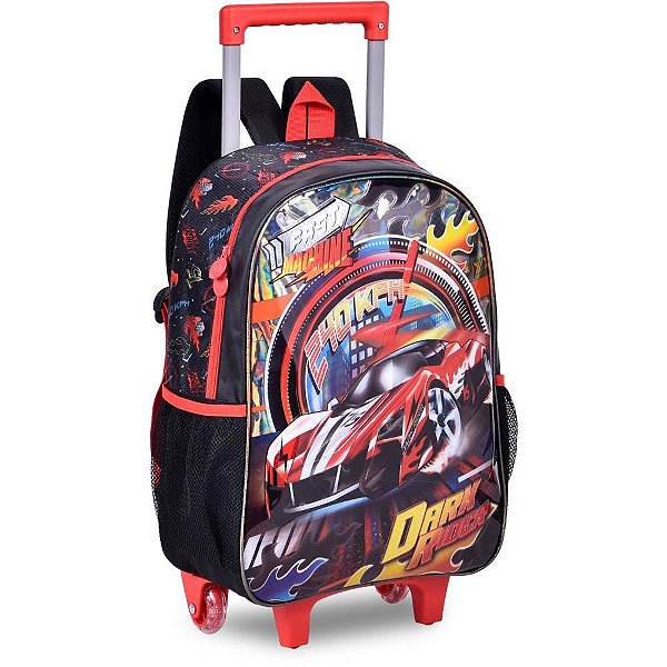 Mochila infantil com rodinha fast machine g estojo+lancheir - clio (kit)