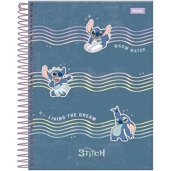Caderno 10x1 cp.dura colegial stitch 160f - foroni (pct.c/04)