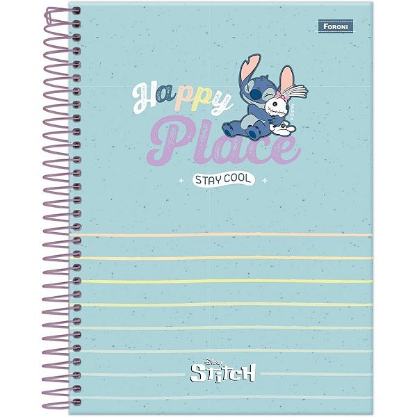 Caderno 01x1 cp.dura colegial stitch 80f - foroni (pct.c/04)
