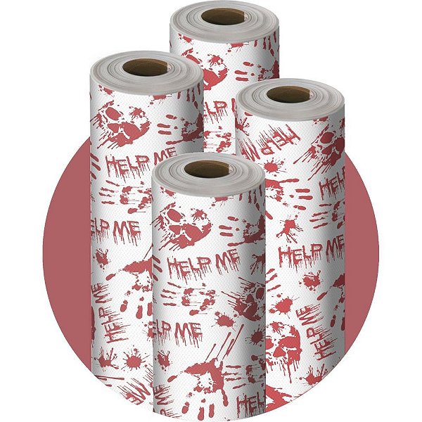 Tnt estampado 1,40m 40g halloween sangue - supper (rl-25mts)