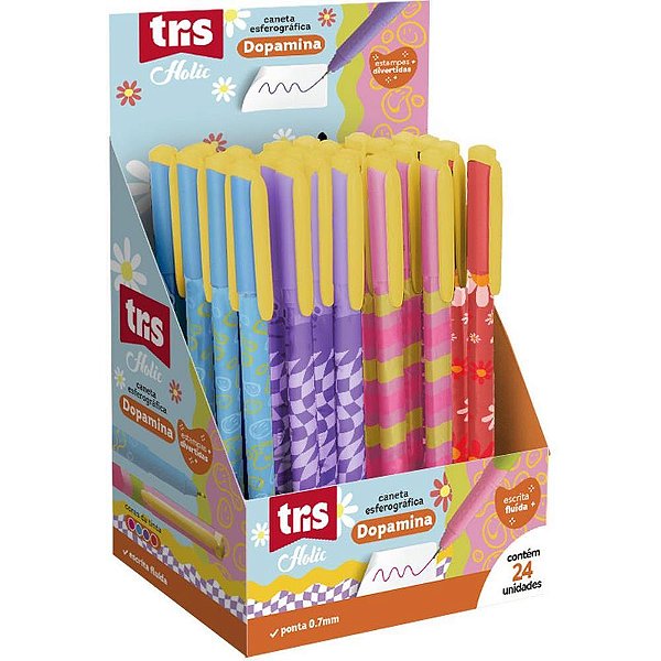 Caneta esferografica tris dopamina 0.7mm 4cores - summit (dp.c/24)