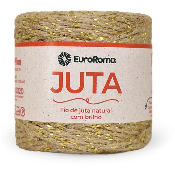 Fio de juta 77m. ouro c/brilho dourado - euroroma (unidade)