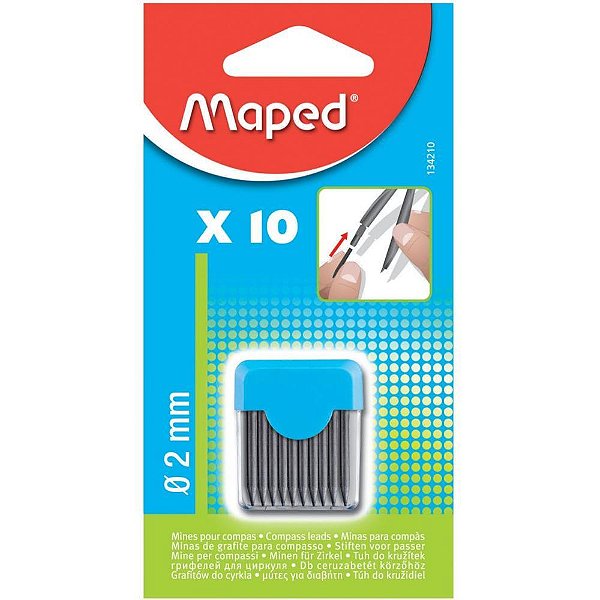 Grafite 2.0mm p/compasso 1tubox10minas - maped (blister)