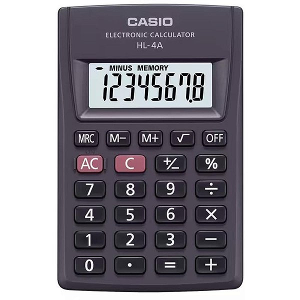 Calculadora de bolso 8 dig. big display preta - casio (unidade)