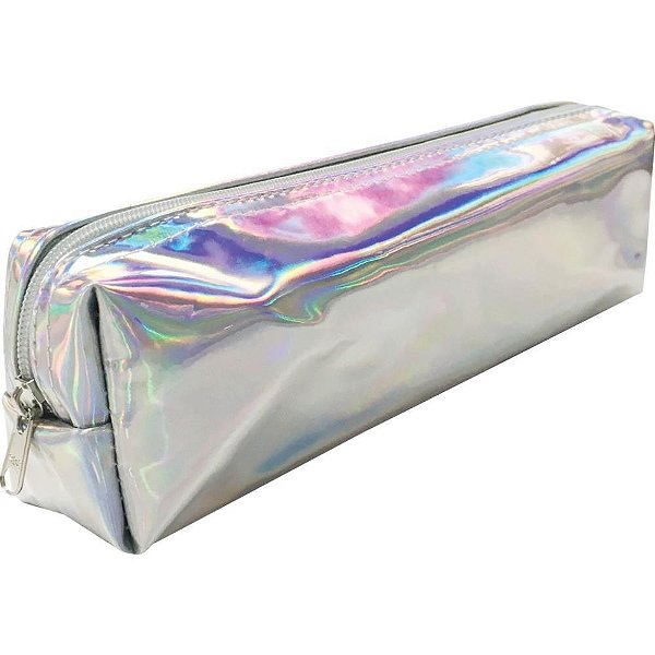 Estojo simples holografico retangular sortido - kit (unidade)