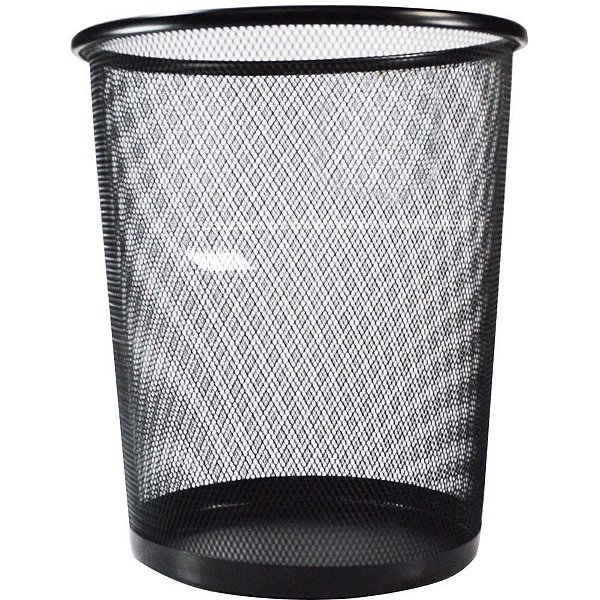 Lixeira para escritorio aramado preto 8,5l - kit (unidade)
