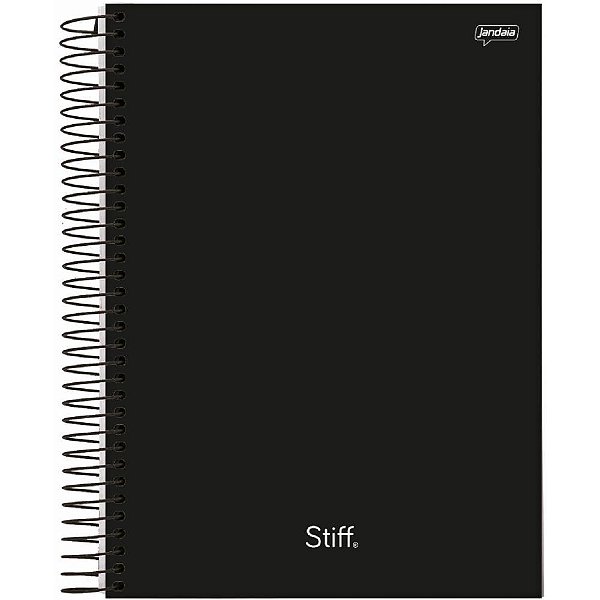 Caderno 01x1 capa dura stiff slim 80fls. preto - jandaia (pct.c/04)