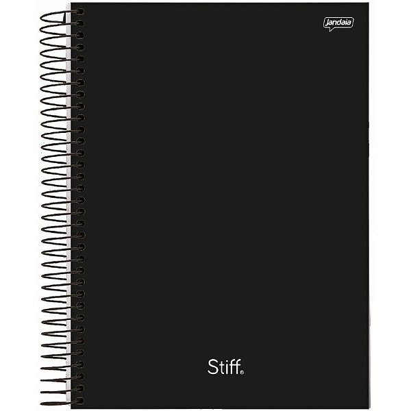 Caderno 10x1 capa dura stiff slim 160fls. preto - jandaia (pct.c/04)