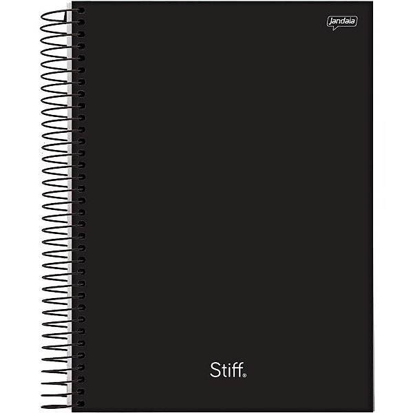 Caderno espiral 1/4 capa dura stiff slim 80fls. preto - jandaia (pct.c/05)