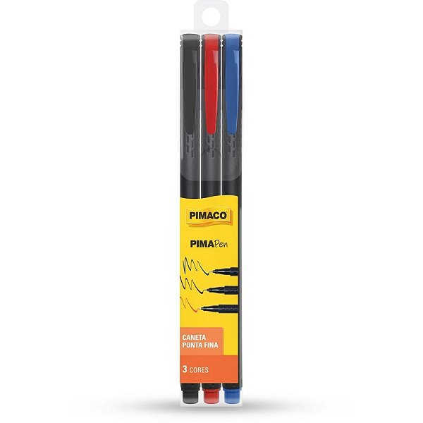 Caneta gel pimapen office az/pt/vm - pimaco (blister)