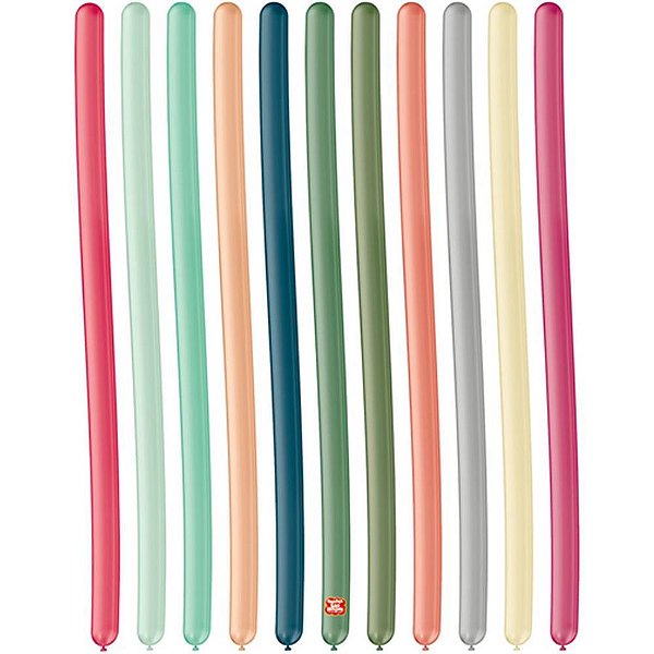 Balao canudo 260sr cores sortidas solidas - sao roque (pct.c/50)