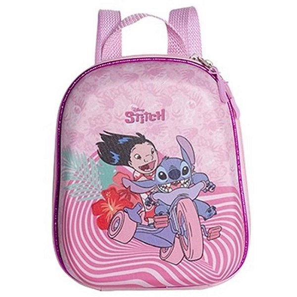 Mochila infantil stitch rosa pequena - maxtoy (unidade)