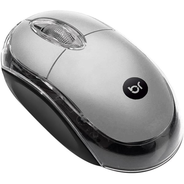 Mouse optico usb 800dpi cabo 1,1m prata - bright (unidade)