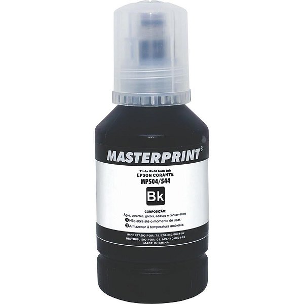 Refil de tinta epson comp. 504/544 preto 127ml - masterprint (unidade)