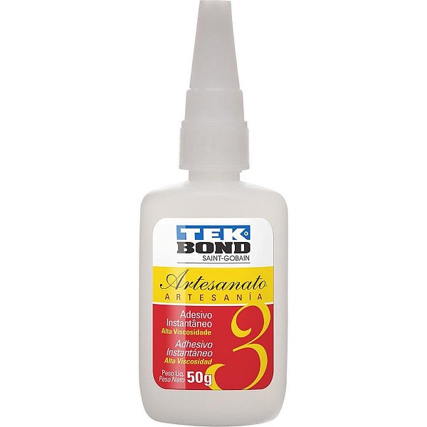 Cola adesivo instantaneo artesanato 3 50g - tekbond (cx.c/10)
