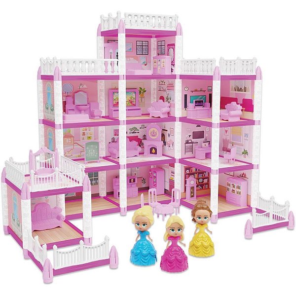 Casinha de boneca castelo da princesa 240pcs - ggb plast (unidade)