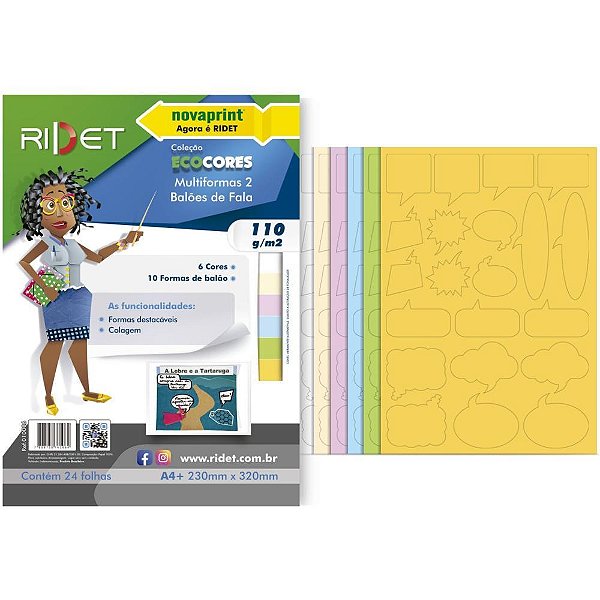 Bloco para educacao artistica multiformas 230x320mm 110g 24f - ridet (pacote)