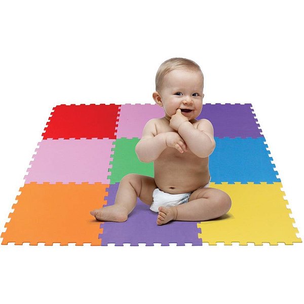 Tatame color 28x28cm 5mm 9 pecas - evamax (pacote)