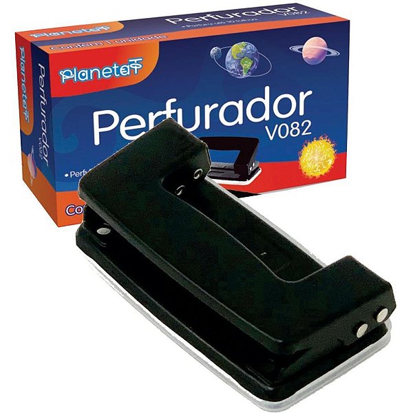 Perfurador de papel pl820 p/10fls 2 furos preto - v.m.p. (unidade)