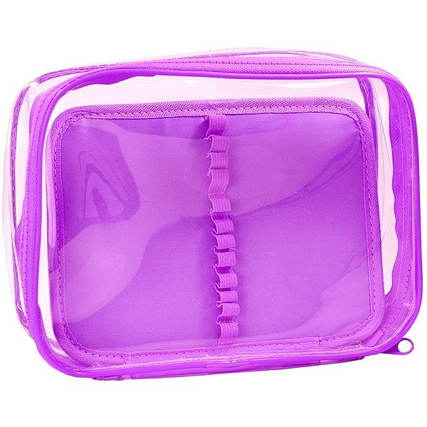 Estojo box pvc lilas cristal g c/divisori - dac (unidade)