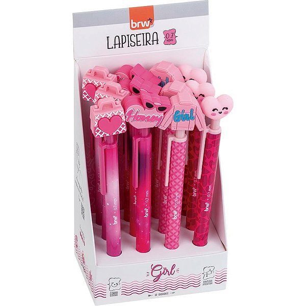Lapiseira 0.7mm divertida gilr plast. 4modelos - brw (dp.c/12)