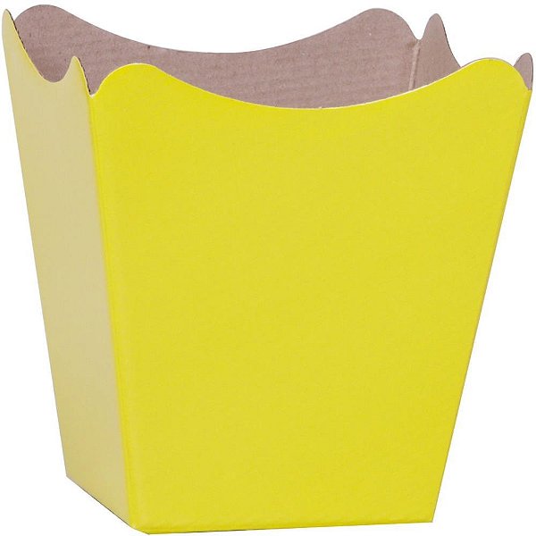 Cachepot paper liso pote 11 amarelo 11x11x9cm - xingo embalagens (pct.c/10)