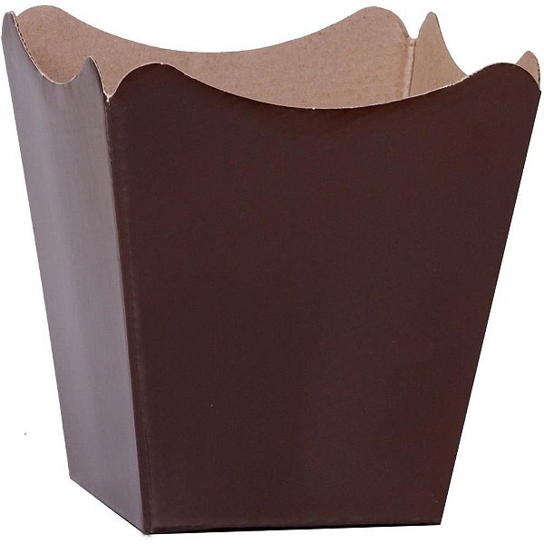 Cachepot paper liso pote 11 marrom 11x11x9cm - xingo embalagens (pct.c/10)