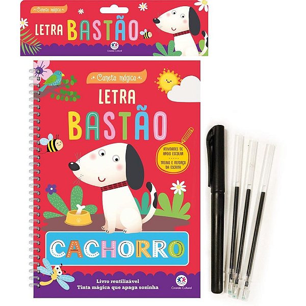 Livro pedagogico caneta magica letra bastao 16p - magic kids (unidade)