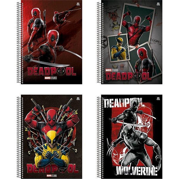Caderno 01x1 capa dura deadpool 80f - animativa (pct.c/04)