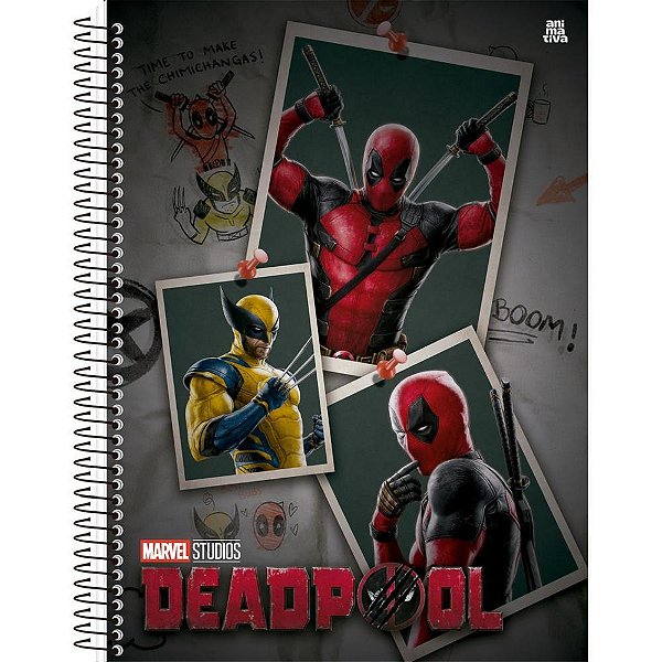 Caderno 01x1 capa dura deadpool 80f - animativa (pct.c/04)