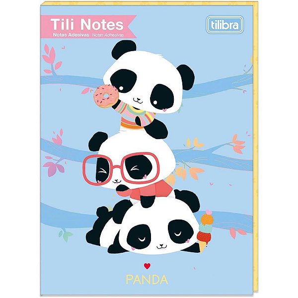 Bloco de recado autoadesivo tili notes panda kit 8x30fls - tilibra (blister)