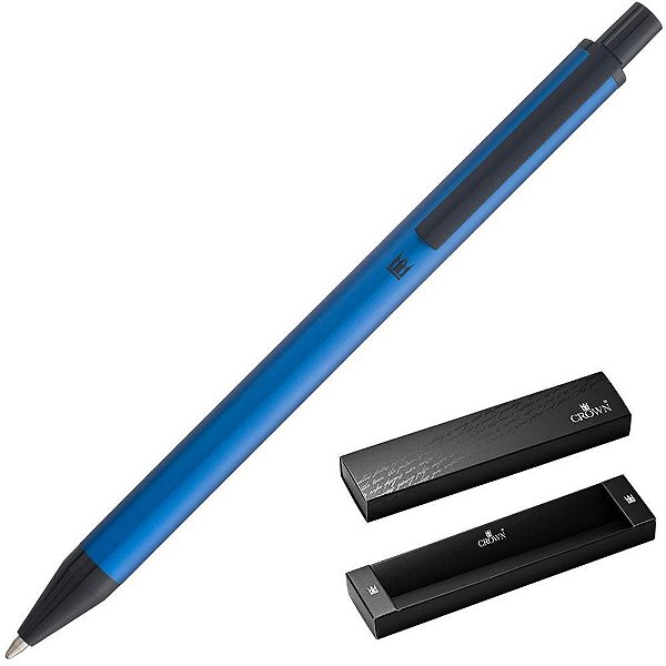 Caneta esferografica matalic azul - crown (unidade)
