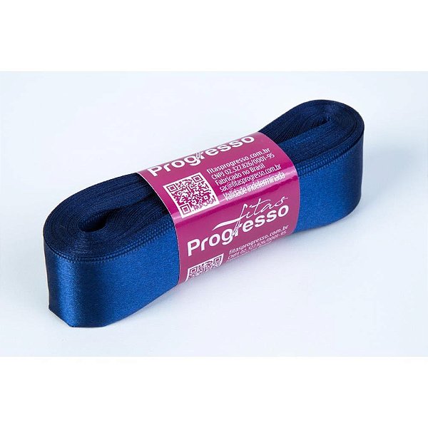 Fita de cetim 30mm 10m. azul marinho 215 - fitas progresso (unidade)